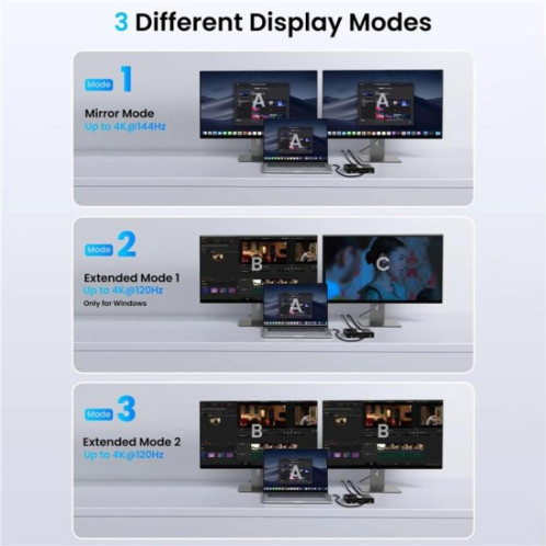Extracteur audio FD 1X2 4K 144 Hz, répartiteur DisplayPort 1.4 vers double DisplayPort MST, prise : prise américaine SH92011565-010